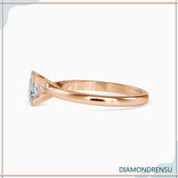 Timeless princess cut solitaire diamond ring with a v prong setting for extra security.