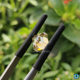 Loose moissanite shaped in asscher cut with 1.84 carat moissanite size.