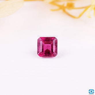 Pink tourmaline gemstone asscher cut 0.87 carat.