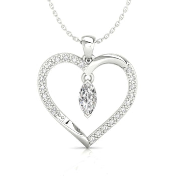 The marquise diamond pendant offers elegant, sharp sparkle.
