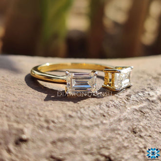 emerald cut moissanite ring - diamondrensu