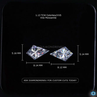 Loose moissanite designed in kite cut moissanite for unique looks.
