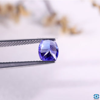 Loose gemstones like this 1.54 carat Cushion Tanzanite Birthstone are ideal December birth stones for custom jewelry.