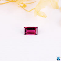 Pink tourmaline gemstone 1.24 carat emerald cut.