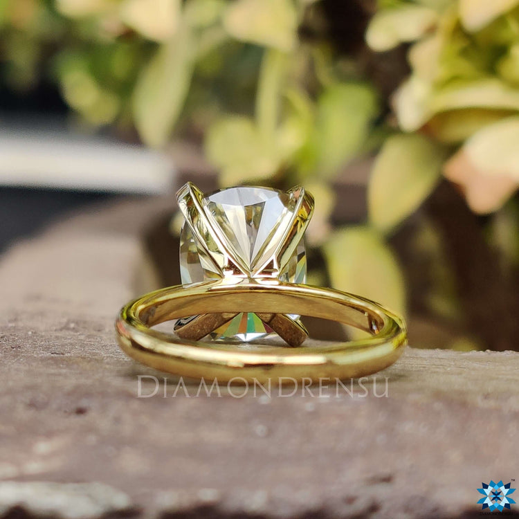 Cushion cut solitaire ring showcasing classic beauty in every detail.