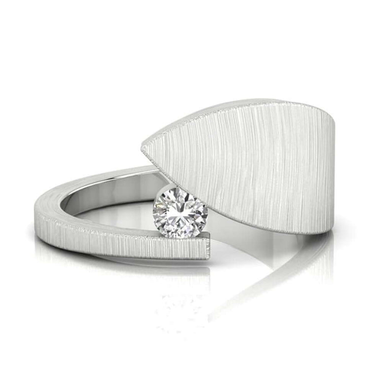 Diamond wedding band in a bypass bridal set for timeless elegance.
