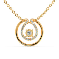 This round pendant offers a classic, timeless design.