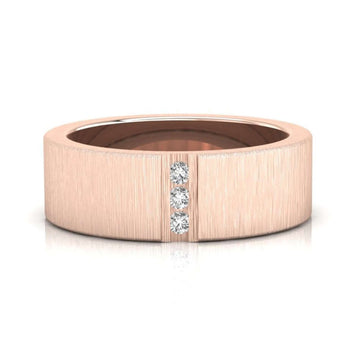 Three stone wedding band with a brushed finish for men.