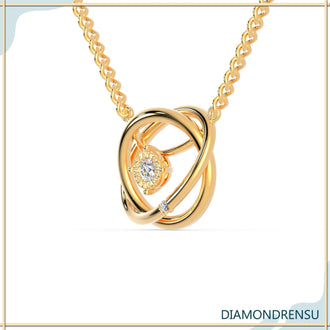 Rose gold diamond pendant with round cut diamond and polished finish.