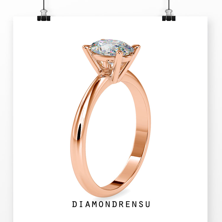 4 prong engagement ring with secure setting for an oval cut diamond.