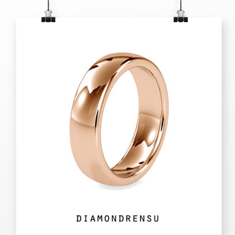 Simple ladies wedding band with a comfort style and stackable design.