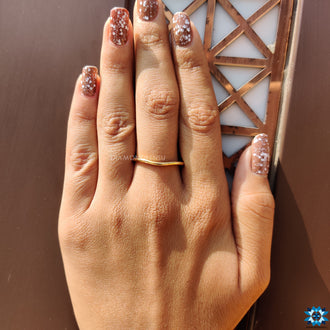 Curved wedding band with engagement ring for a flawless match.