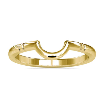 Contour wedding band in rose gold with lab grown diamond accents
