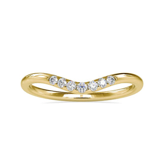 Curved wedding band gold with a contoured design for elegance