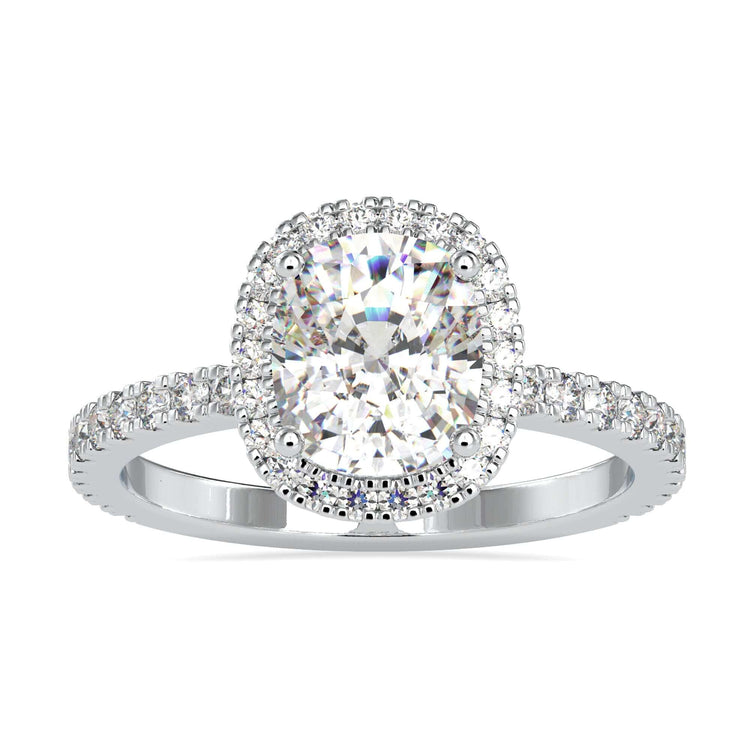 Hidden halo engagement ring designed for a modern and elegant look.