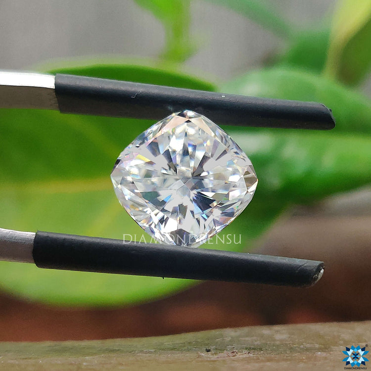 3.67 carat Cushion Cut moissanite sold as moissanite loose stone.