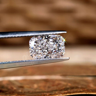 Buy loose diamond in a 2 carat elongated cushion lab grown shape for custom jewelry.