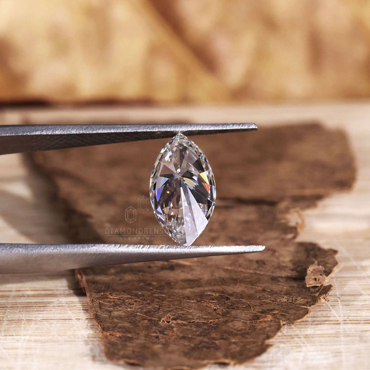 Loose marquise diamond with IGI certified tag.