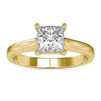 2 ct princess cut diamond ring with a solitaire setting and a Lab Grown Diamond.