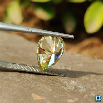 4.95 carat moissanite stone shown from the Diamondresnu collection.