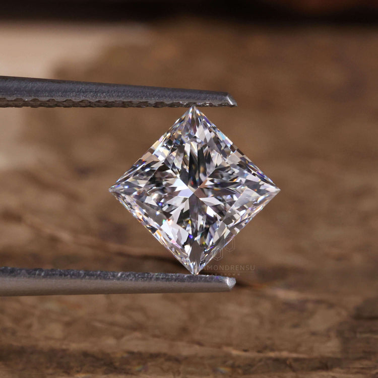 IGI certified princess cut diamond with lab grown option.