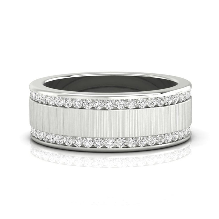 Men's wedding band with a bold, classic design