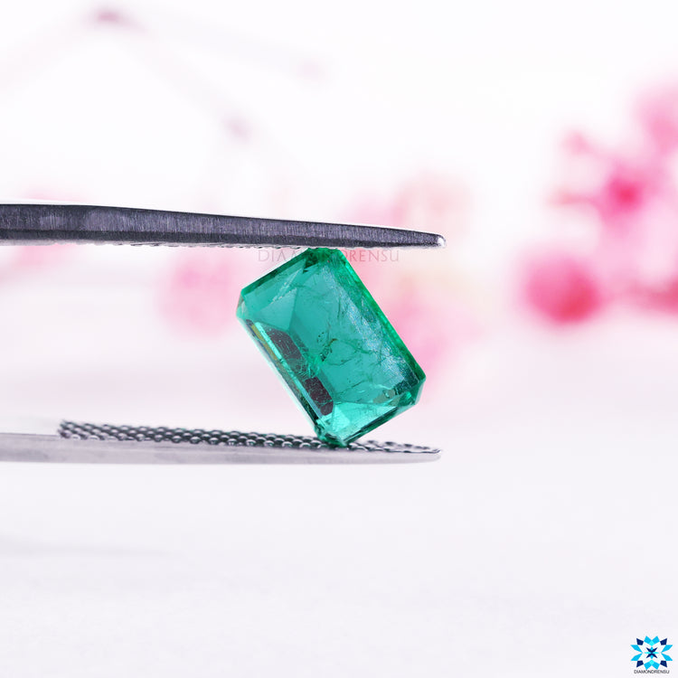 Emerald birthstone may displayed as emerald green gemstone.