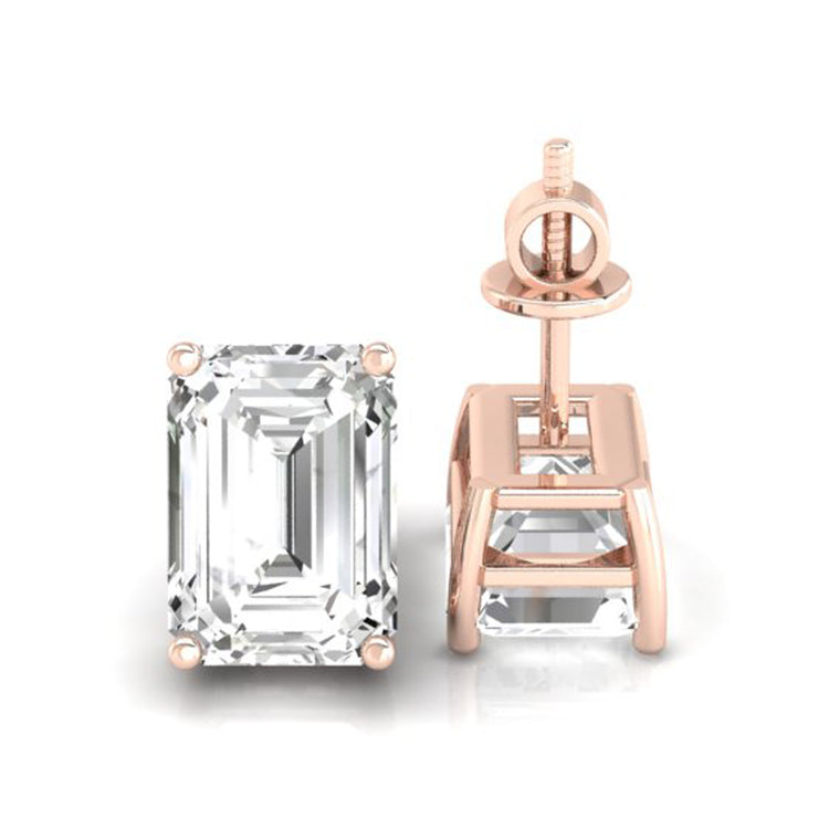 Sophisticated emerald cut earrings studs in a diamond emerald cut design, perfect for special occasions.