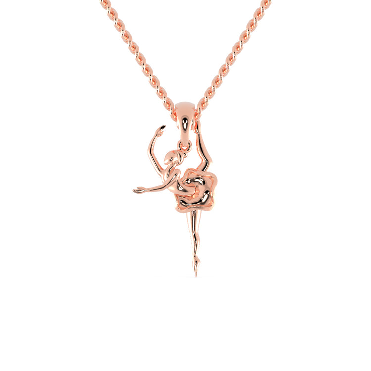Ballerina gold pendant for women, perfect for dance lovers and unique style