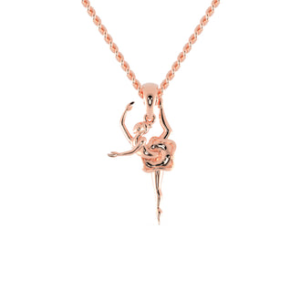 Ballerina gold pendant for women, perfect for dance lovers and unique style