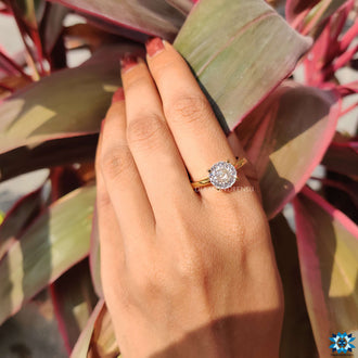 Portuguese cut ring with a unique and radiant style.