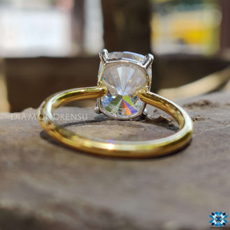 Beautiful elongated cushion cut moissanite for unique charm.