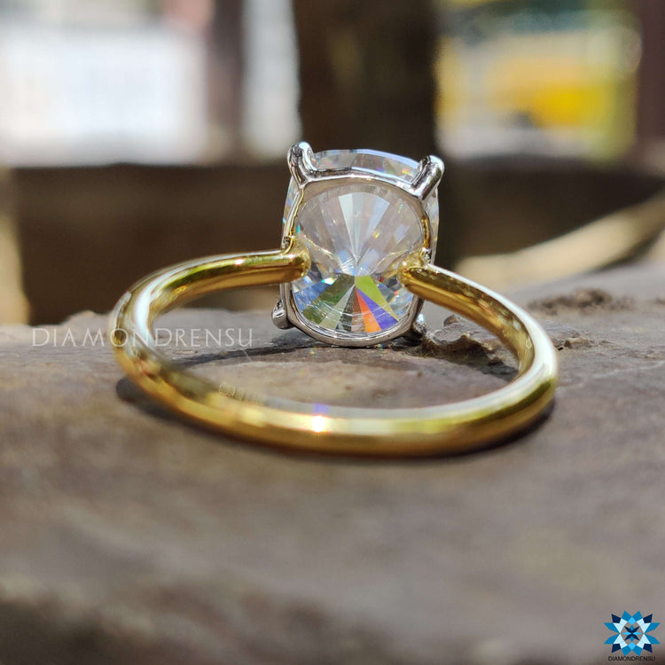 Beautiful elongated cushion cut moissanite for unique charm.