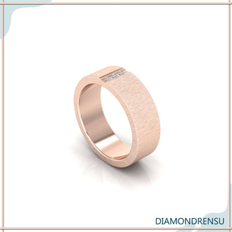 Lab grown diamond three stone ring with wedding band set.