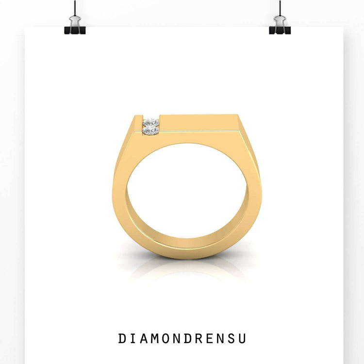 Two diamond ring for men with bold symmetry.