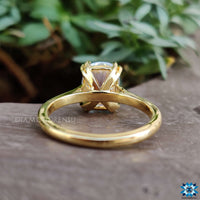 Timeless elongated cushion moissanite ring style.