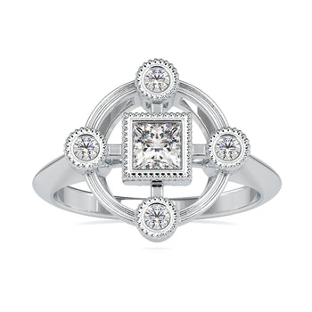 2 carat princess cut diamond engagement ring in white gold
