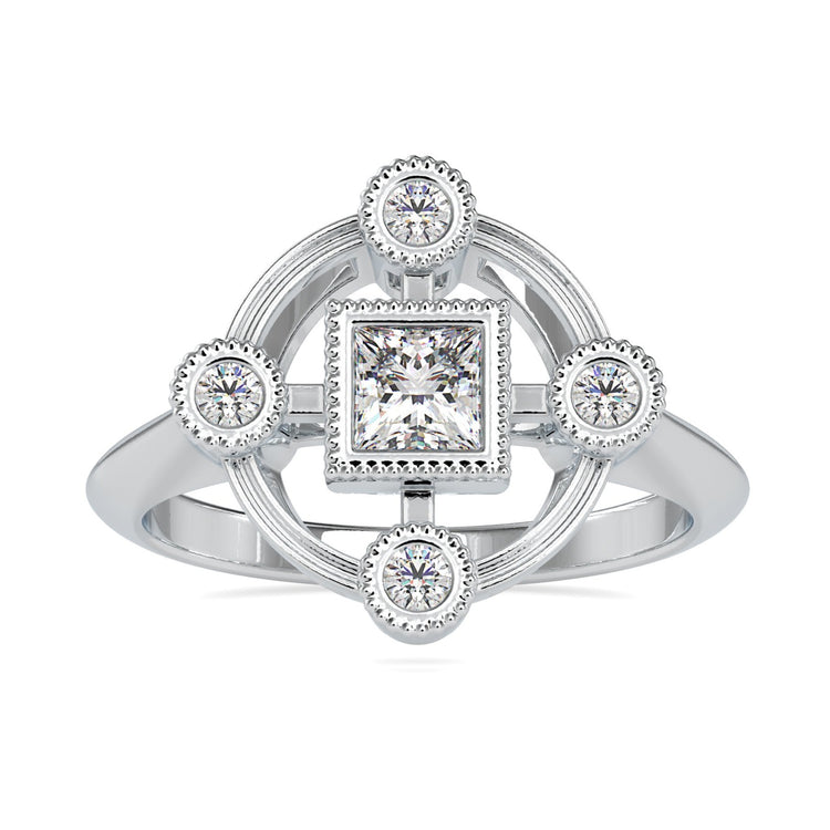 2 carat princess cut diamond engagement ring in white gold