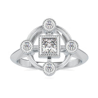 2 carat princess cut diamond engagement ring in white gold