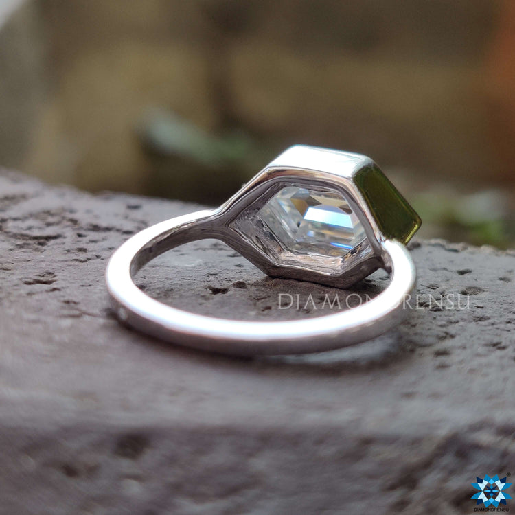 Bezel milgrain engagement ring crafted with exceptional precision.