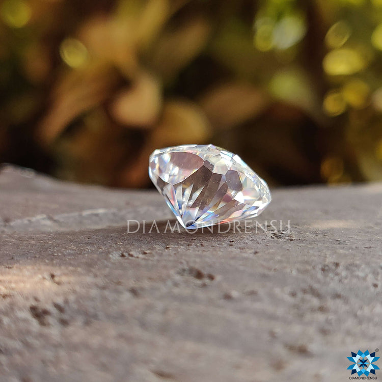 Colorless cushion cut moissanite loose and ready.