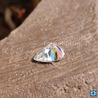 Colorless pear moissanite loose stone, ideal for crafting statement jewelry pieces.