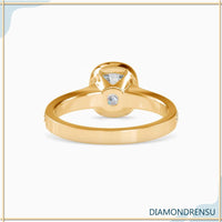 3 carat cushion cut diamond ring with a halo accent