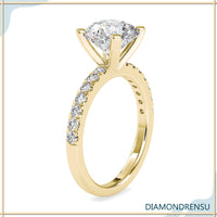 2 carat round cut diamond ring offering bold and radiant brilliance.