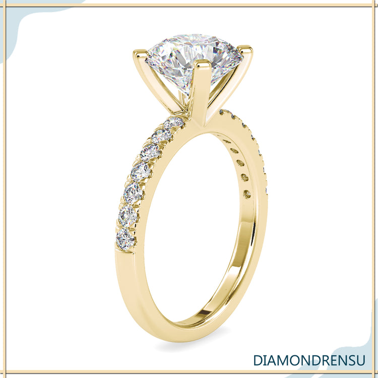 2 carat round cut diamond ring offering bold and radiant brilliance.