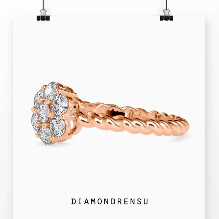 Round cut diamond ring with a classic prong setting for brilliance