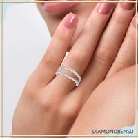 Wedding band enhancer in shared prong setting, perfect for stacking