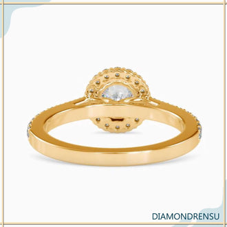 Pave engagement ring with intricate design and extra sparkle.