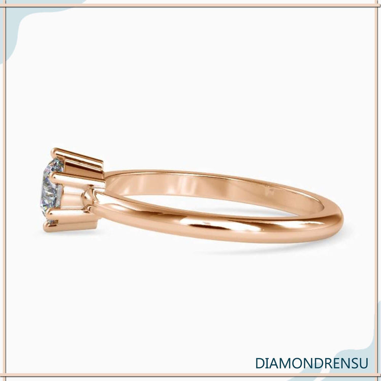 Beautiful solitaire diamond ring with a six prong setting for added elegance.