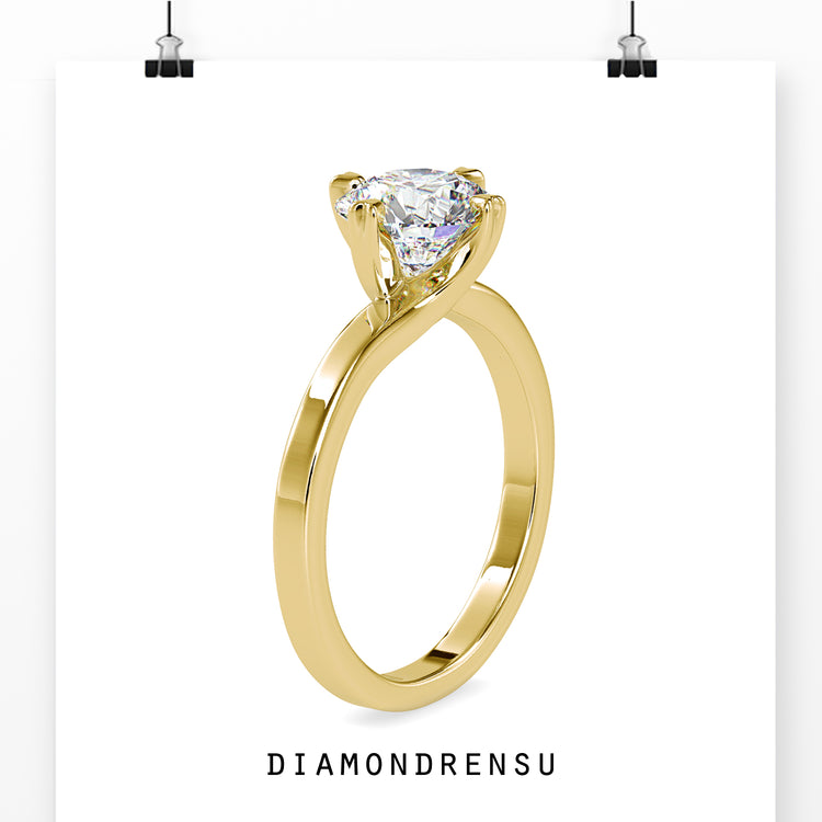 Solitaire diamond ring with a secure prong setting for maximum shine.